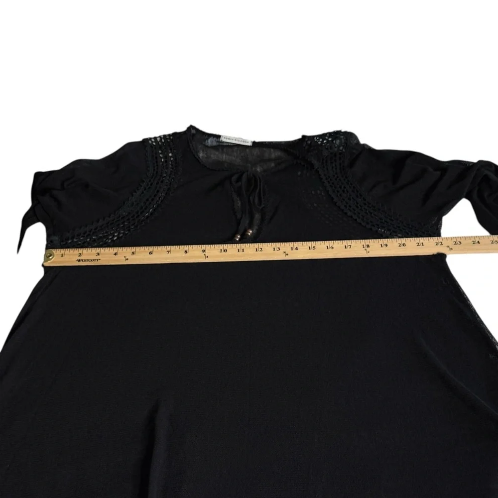 Robin‎ Piccone Black Mesh Sheer Long Sleeve Swim Cover Up Womens Size Medium